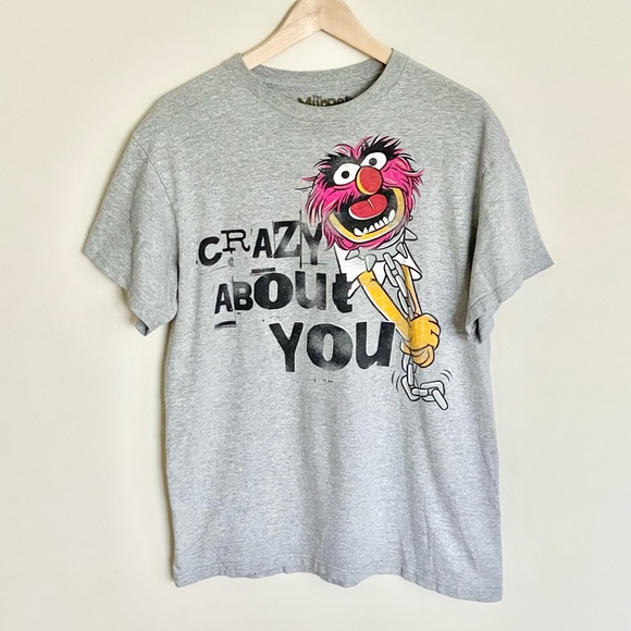 The Muppets Animal Crazy About You Graphic Gray T Shirt Adult size Large - Picture 2 of 5